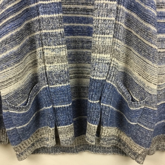 Lucky Brand Blue Striped Open Front Cardigan. - Picture 4 of 8